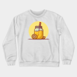 Orange Juice Cartoon Vector Icon Illustration (3) Crewneck Sweatshirt